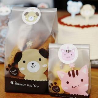 New 25Pcs-Pack Cartoon Dog Cat Rabbit Candy Cookie Adhesive Bag Gift P_1